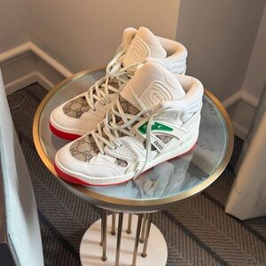 Brand New~ Ladies  Designer Gucci Demetria Red White and Green Sneakers- Size:37